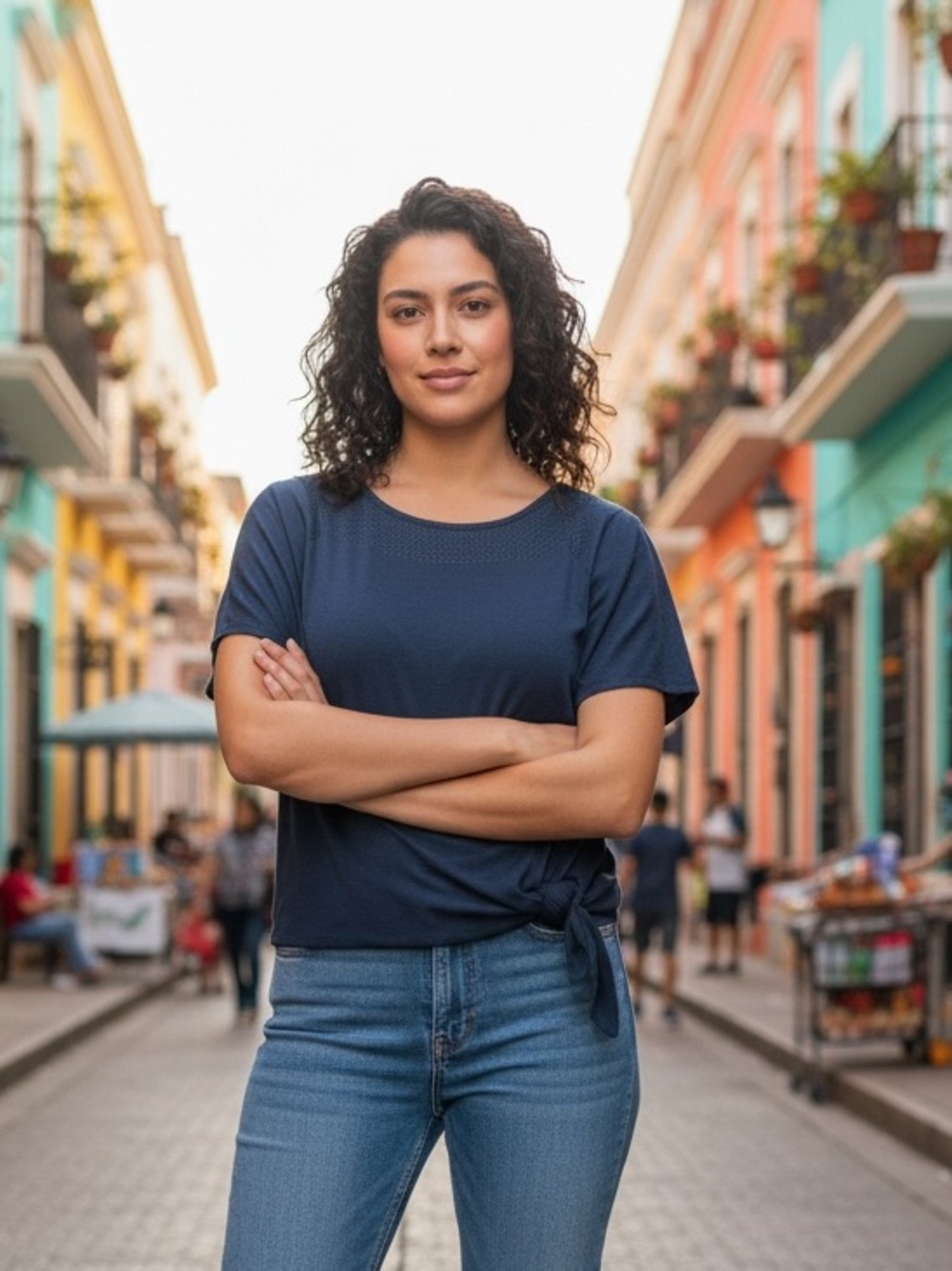 Nautica Navy Tie-Hem Short Sleeve Tee